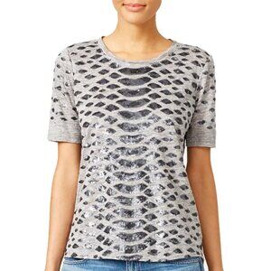 Rebecca Taylor sequin "Slither" snake Tshirt